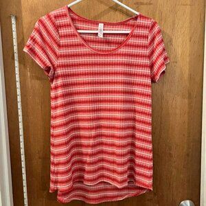 🐻Size S - LulaRoe - Red Stripe Short Sleeve Knit Pullover